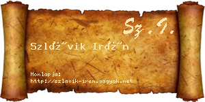 Szlávik Irén névjegykártya