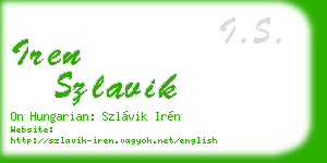 iren szlavik business card