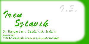 iren szlavik business card